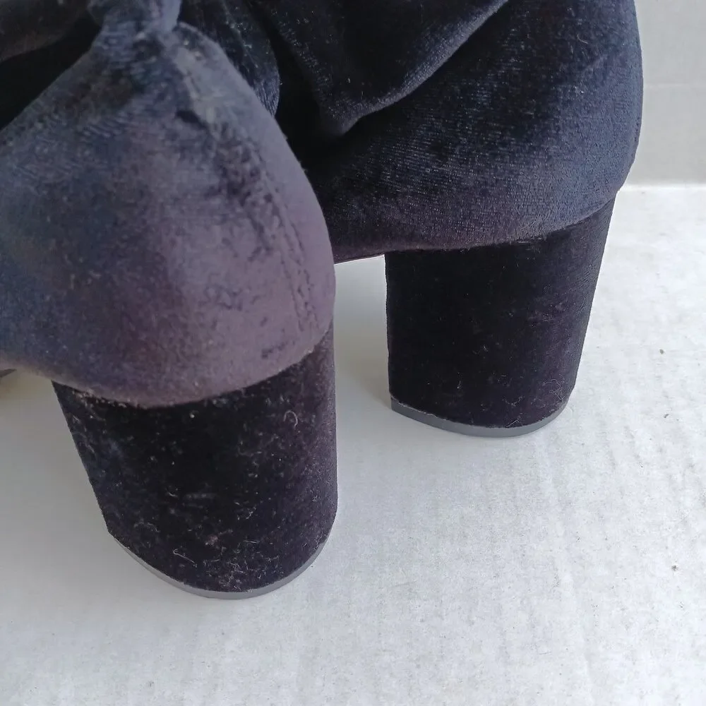 Charles by Charles David Velvet Over The Knee Boots-Size 9.5-Black-Block Heel